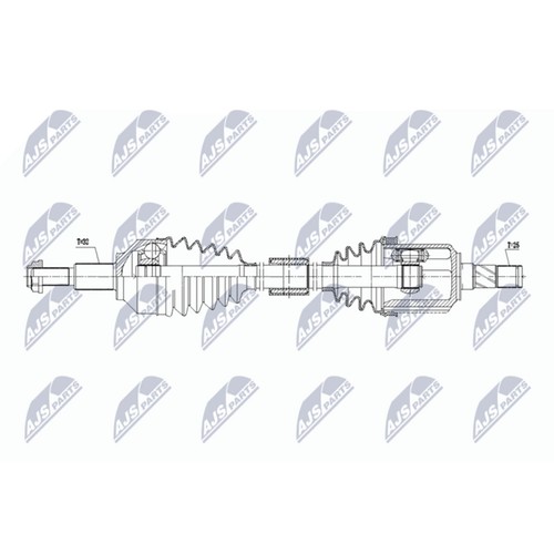 Albero motore nty 655mm - motore,